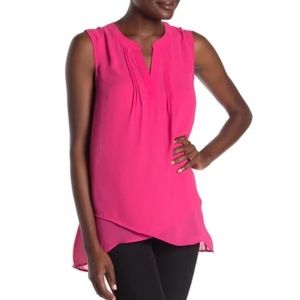 DR2 by Daniel Rainn Faux Wrap Print Tank Top